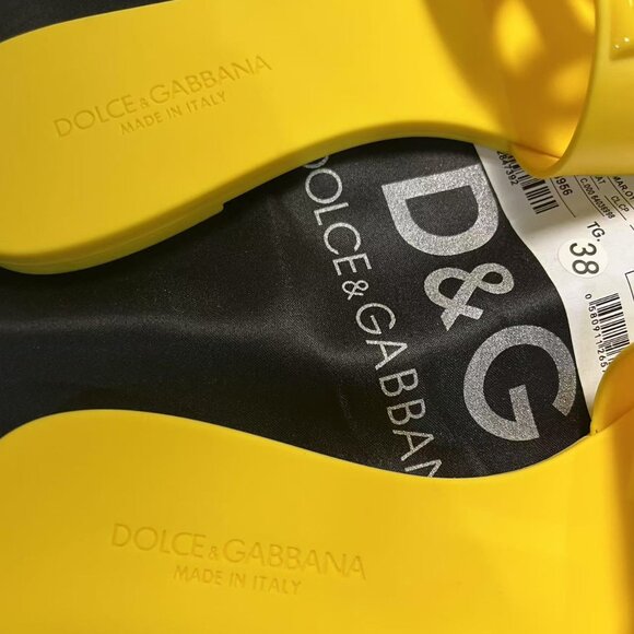 Dolce & Gabbana Yellow Slide Sandals - Size 38 - Picture 2 of 5